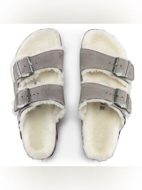 Birkenstock Arizona Shearling Suede Sandal NWOB